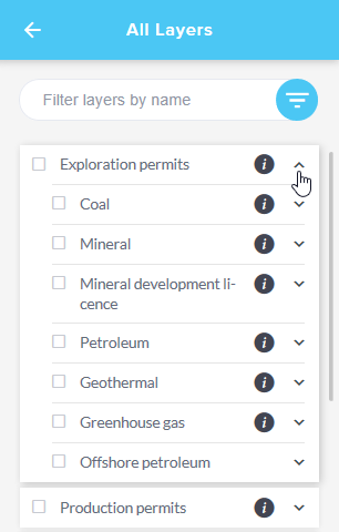 add layers exploration sub categories