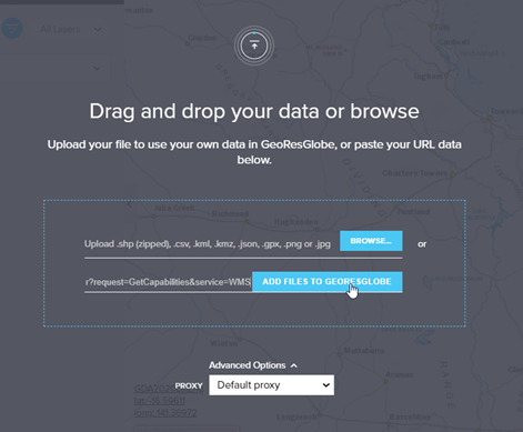 Drag and drop data