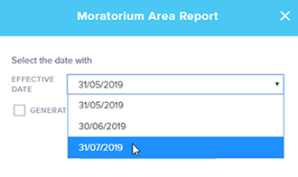 moratorium area report window