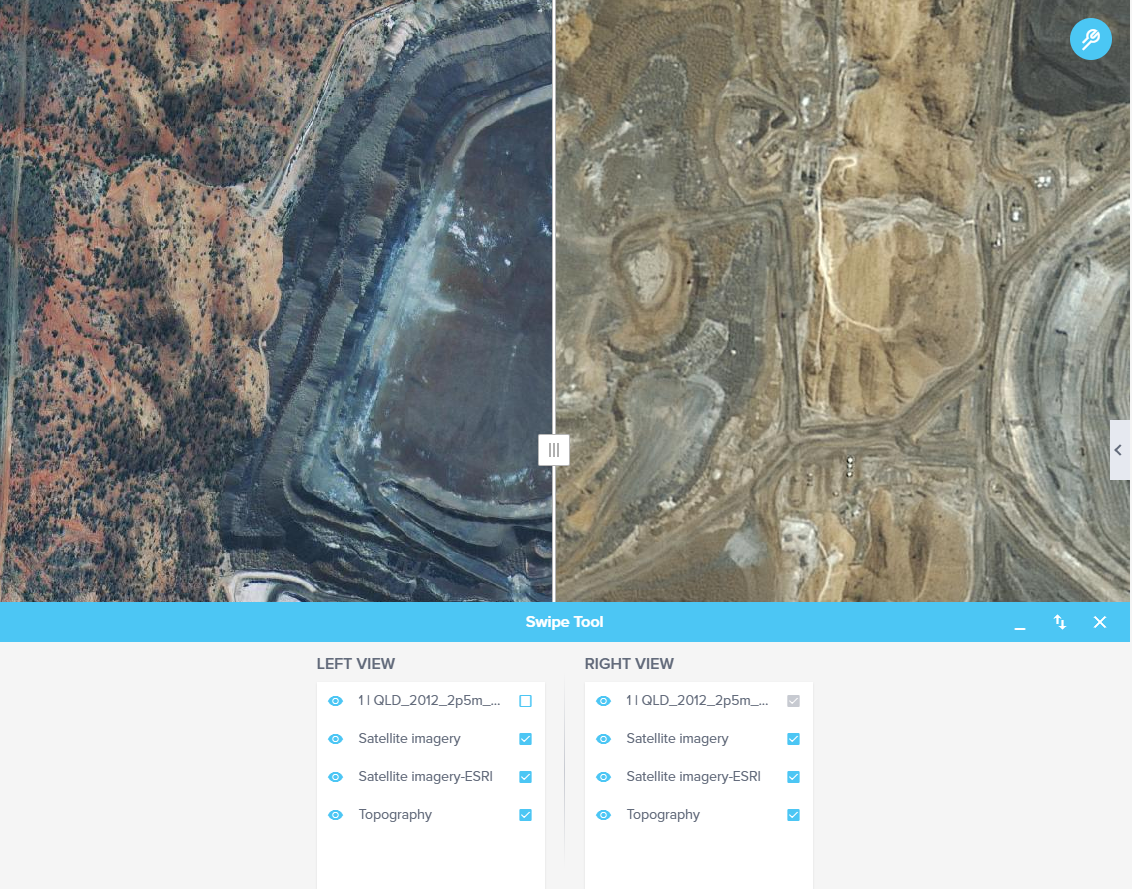 Swipe tool past imagery