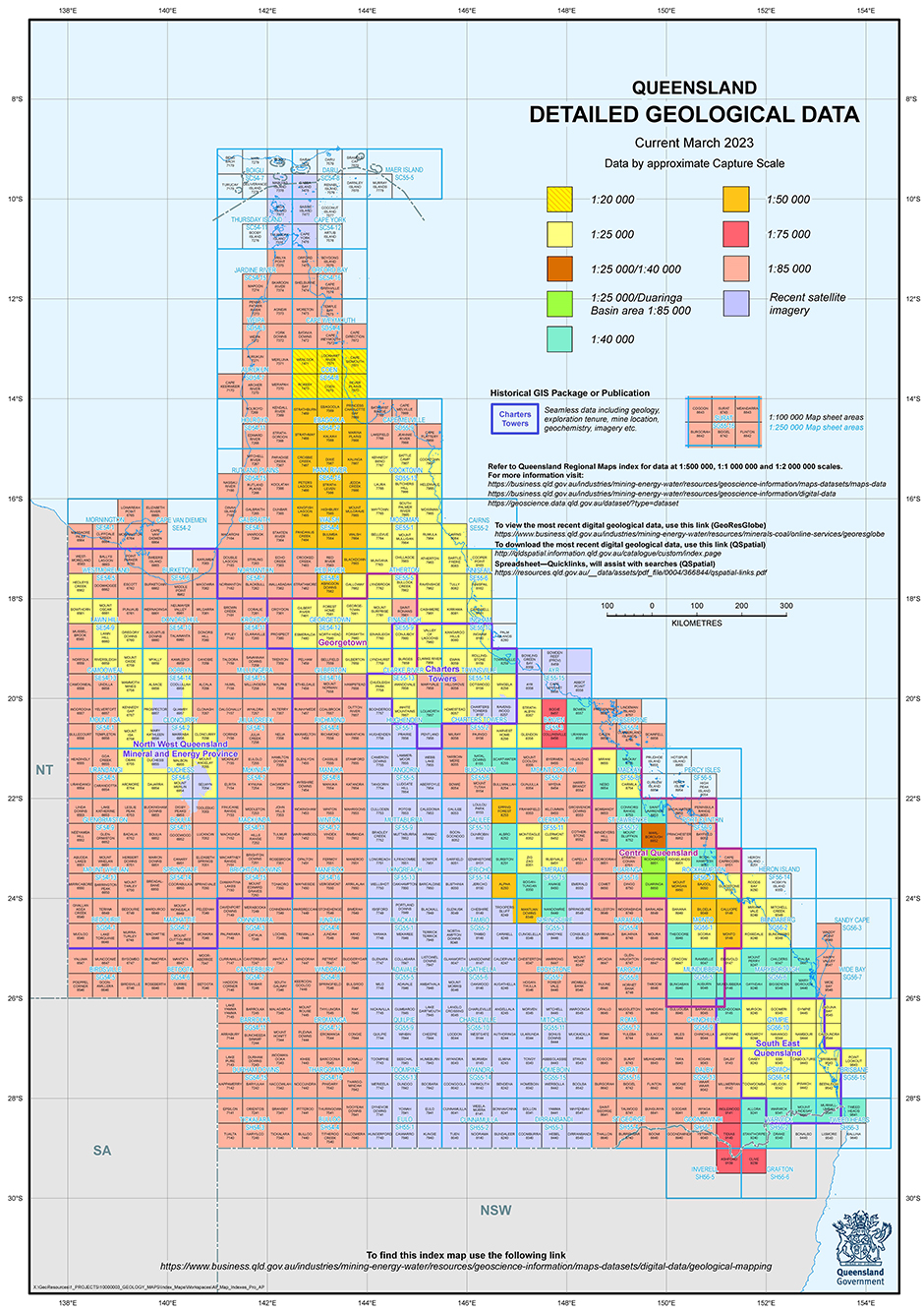 Detailed geology data index